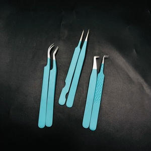 Vente en gros Logo professionnel personnalisable Solide Durable en acier inoxydable Diamond Grip Extension de cils Pince à épiler ensemble personnalisé - Product Image 6