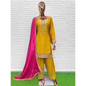 Conjunto de Traje Palazzo Tradicional de Calidad Superior con Kurta de Estampado Digital, Tela Suave para Mujer, Ropa de Fiesta, Ropa Casual, Secado Rápido - Product Image 3