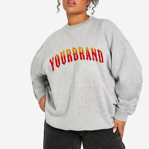 Ropa informal de verano para mujer Sudadera con capucha de gran tamaño Haither Grey Transpirable y anti-pilling Loose Fit - Product Image 1