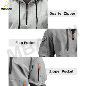 Sweat-shirts tactiques pour hommes, pull à fermeture éclair, sweat-shirt décontracté pour l'entraînement, sweat-shirts pour hommes avec poches - Product Image 5