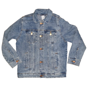 Chaqueta Vaquera de Algodón y Elastano para Mujer, 12 oz, con Cuatro Bolsillos Delanteros, Lavado Medio Vintage, Corte Regular, Suministro ODM - Product Image 1