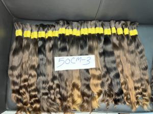 Perruque en dentelle 360 alignée sur les cuticules du temple indien sans enchevêtrement, mélange de cheveux humains ondulés droits sans cheveux traités - Product Image 3