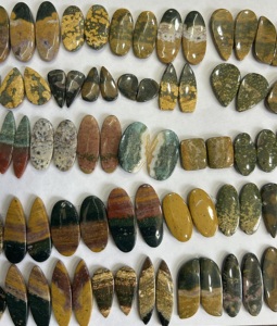 ¡Lote de tamaños personalizados de cabujón de piedras preciosas sueltas de jaspe de océano Natural de alta calidad para la fabricación de joyas a la venta! Alto grado - Product Image 1