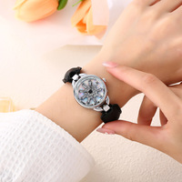 Fenyi vente en gros nouvelle mode féminine rétro moderne niche conception Unique flocon de neige rotatif verre alliage montre à Quartz pour les filles