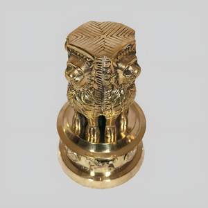 Sculpture de pilier Ashoka en laiton doré, design moderne et antique, pour la décoration de la maison, utilisation au bureau, logo personnalisé, cadeau d'affaires - Product Image 5