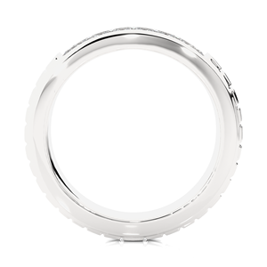 Bague de fiançailles en diamant de laboratoire en or massif 14 carats de luxe avec bande d'éternité à coupe ronde avec certificat IGI pour l'anniversaire de la femme - Product Image 6