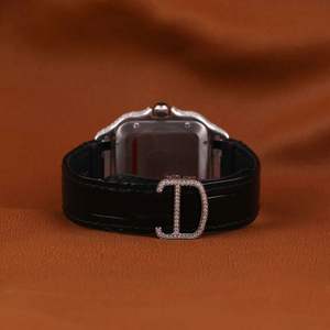 New Arrival Luxury Automatic Analog Hip <b>Watch</b> 20mm <b>Black</b> Leather Strap High Quality Fully Iced Moissanite Water Resistant - Product Image 3