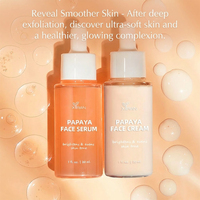 Kit de Soins Éclaircissants à la Papaye Marque Blanche Crème Illuminatrice Masque Exfoliant Nettoyant les Pores Traitement Naturel Contre l'Acné à la Papaye
