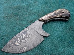 มีดสกินเนอร์เหล็กถังดามัสกัสแบบเต็มรูปแบบทำด้วยมือพร้อมปลอกหนัง - Product Image 3