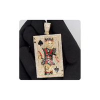 Pendentif de luxe style rappeur King Diamond avec diamants naturels authentiques et or massif 14 carats, bijoux personnalisés