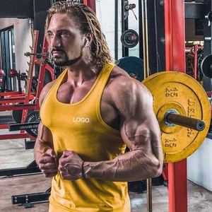 Camiseta sin mangas personalizada para hombre, camiseta interior sólida de algodón transpirable 100%, tejido de punto ajustado informal - Product Image 2