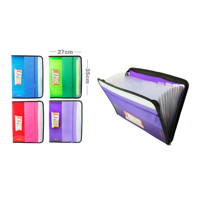 Carpeta de fuelle con cremallera A4 de cuero genuino con logotipo personalizado, carpeta de anillas de papelería de oficina, cartera con patrón, bolsa para documentos, archivador