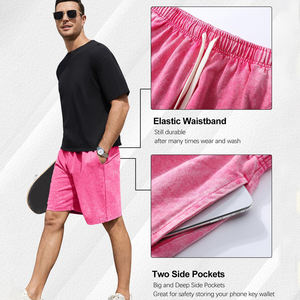 Short de jogging décontracté 100% coton respirant pour hommes, entraînement, sueur, lavage à l'acide, confort, service OEM - Product Image 3