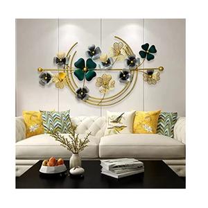 Nordic Model Metal Wall Hanging Decoration Luxury Leaf Iron Office Mirror Craft Designs Wall Arts Home Decor From India - Product Image 3