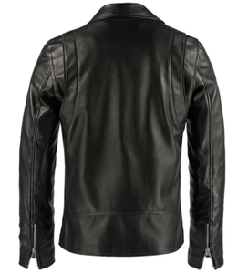 Chaqueta de Motocicleta de Cuero Genuino para Hombre, Invierno 2024, Corte Ajustado, Cuello Mao, Impermeable y Ecológica - Product Image 2