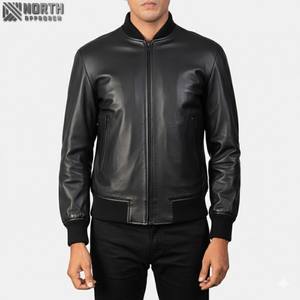 Chaqueta de Cuero Tipo Bomber Unisex de Alta Calidad, Fabricada en Pakistán, Camuflaje, para Motociclistas, Impermeable, Transpirable, Resistente al Viento, Tinte Liso - Product Image 1