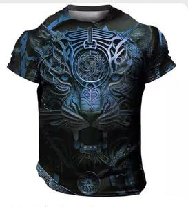 Camiseta con estampado 3D para hombre, camiseta de manga corta de gran tamaño con cuello redondo de verano - Product Image 1