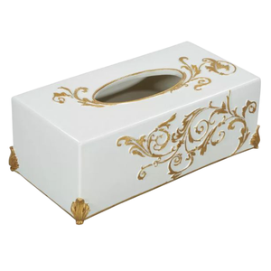 Caja de pañuelos de metal con acabado dorado de calidad creativa con servilletero decorativo de mesa de diseño de hoja único - Product Image 6