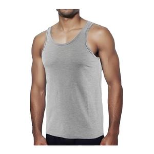 High Quality Luxury Men's Solid Color 100% Cotton Single Jersey Sleeve Less Round Neck Men's tank Top From Bangladesh Best Price - Product Image 1