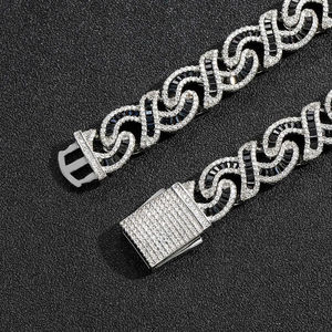 Cadena Cubana Infinita de Plata de Ley 925 de 10 mm con Moissanita, Collar Cubano Personalizado con Incrustaciones de Diamantes para Hombre y Mujer - Product Image 5