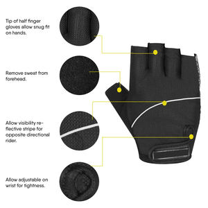 Gants de cyclisme sportifs avec une forte adhérence, un ajustement doux et confortable, une absorption des chocs, un tissu en maille et plusieurs options de personnalisation de la marque - Product Image 3