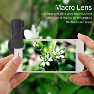 Lente Universale 2 in 1 con Clip 37mm per Telefono Cellulare, Lente Professionale 0.45x 49uv Telescopica Macro HD per <span class=keywords><strong>iPhone</strong></span> e Android - Product Image 3