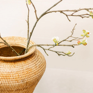 Vase en rotin tissé à la main avec couvercle fabriqué au Vietnam matériau écologique pour la décoration intérieure et la décoration de la vaisselle en gros - Product Image 2