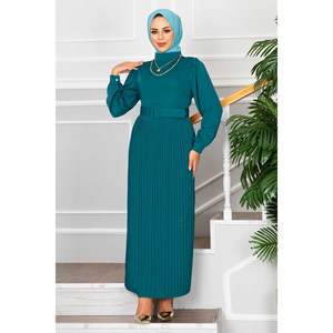 Esila Jupe Plissée Hijab Robe Pétrole - Product Image 1