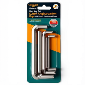 Hex Key Set 9-Piece <b>Angled</b> <b>Screwdriver</b> 5/64 Inch 51mm L Chamfered Ends - Product Image 3