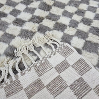 Anpassbarer marok kanis cher Woll-Berber-Teppich Hand gewebtes geometrisches Beni Ourain-Muster mit hohem Stapel für Teppiche und Sets im Bodenbereich