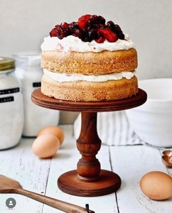 Support à gâteau en bois d'acacia biologique naturel fait à la main Plaque d'affichage à dessert indien écologique Outils à gâteau - Product Image 3