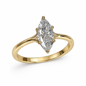 Anillo de Compromiso Solitario Marquise de Diamante Creado en Laboratorio, Oro Puro de 14K o Plata, Certificado de Joyería Fina, Color DEF, Claridad VS-VVS - Product Image 1
