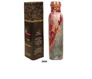 Antique Copper <b>Water</b> <b>Bottle</b> With Embossed Design 1 Litter <b>Bottle</b> Handmade for More Health Benefits for Drink & <b>Gym</b> - Product Image 1