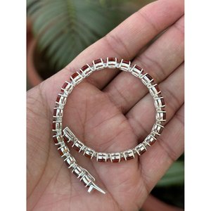 สร้อยข้อมือเทนนิสทรงวงรีประดับซิทรินเงินแท้ 925 เครื่องประดับทันสมัยและสง่างาม - Product Image 5