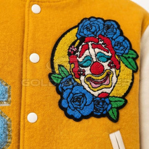 Chaqueta Varsity para Hombre con Bordado Chenille, Logo Frontal, Mangas de Cuero y Parche Bordado, Estilo Casual de Invierno - Product Image 4