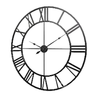 Horloge murale circulaire de luxe en fer noir, personnalisée, décorative, à quartz, pour la décoration intérieure, avec aiguille silencieuse et cadran épais de 30 mm