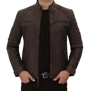 Haute qualité hommes vêtements meilleure qualité matérielle fait à la main produit portable hommes portent des vestes en cuir respirant - Product Image 4
