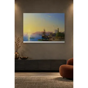 Impression sur toile de Fida Aivazovsky : Port d'Istanbul au coucher du soleil - Product Image 1
