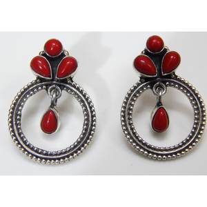 ต่างหูพลอยปะการังธรรมชาติเงินสเตอริ่ง925สตั๊ดเครื่องประดับแท้สำหรับเด็กผู้หญิง - Product Image 5