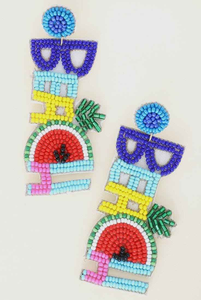 Boucles d'oreilles classiques brodées à la main en perles de rocaille en forme d'oiseau pour une occasion de fête - Product Image 4