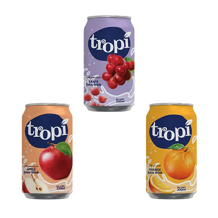 Groothandel Accepteren Oem Vietnam Tropisch Vruchtensap Drank Tropi Aluminium Kan 330Ml Drank-Goedkoop Prijs-Gratis Monster