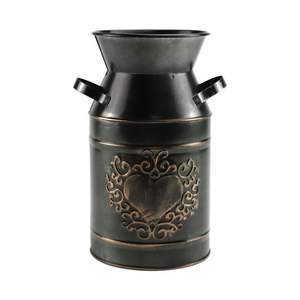 Antique finished metal flower <b>vase</b> with <b>engraved</b> floral motifs ideal for traditional home decor and stylish flower arrangements - Product Image 4