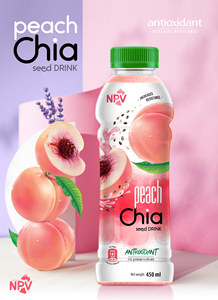 Bebida de Semilla de Chía con sabor a melocotón, botella de Mascota de 450ml, OEM, Etiqueta Privada, muestra gratis, diseño gratis - Product Image 4