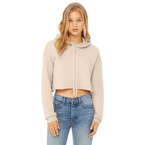 Haut court à capuche décontracté pour femme, imprimé personnalisé, polaire respirant en polyester/coton, manches longues, sweat-shirt grande taille - Product Image 4