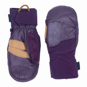 Gants de ski en cuir classiques à 3 doigts Mitaines d'hiver pour le ski et le snowboard Vêtements de motoneige Mitaines - Product Image 1