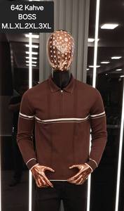 เสื้อสเวตเตอร์ลำลองสำหรับผู้ชายฤดูใบไม้ร่วงคอโปโลแขนยาวมีซิปผ้าขนแกะแคชเมียร์กันความร้อนไม่ยับพิมพ์ลายด้านหน้าผ้าแจ็คการ์ด - Product Image 4