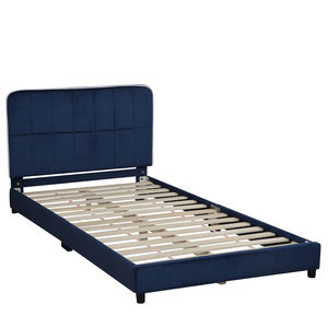 Camas Gemelas Tapizadas para Niños, Cama Infantil de Terciopelo, Cama Moderna para Niños, Cabecera Ajustable en Altura para Adolescentes para Dormitorio - Product Image 4