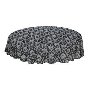 Mantel redondo de 120 poliéster y algodón a cuadros sin costuras de 100% pulgadas - Product Image 2