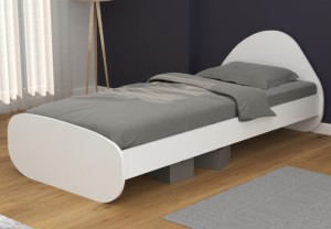 ชิพบอร์ด18มม. เป็นมิตรกับสิ่งแวดล้อมของผู้ผลิตชาวตุรกีเตียงเดี่ยวเตียงสีขาวทันสมัยเฟอร์นิเจอร์ขอบพลาสติกของเด็กๆ - Product Image 3