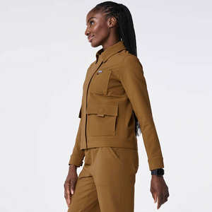 Enfermera personalizada Scrubs chaquetas uniformes al por mayor de punto Scrubs chaquetas médicas con cremallera - Product Image 2